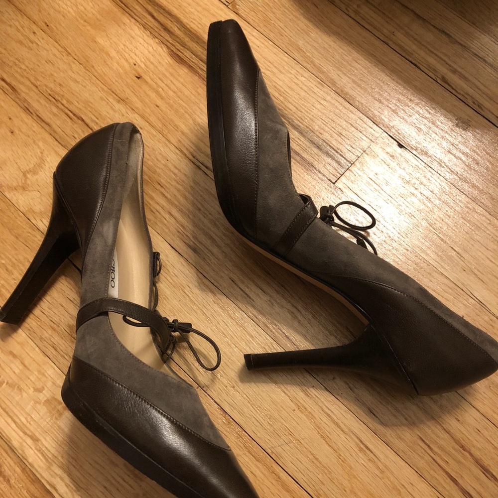 High heels brown suede/leather
